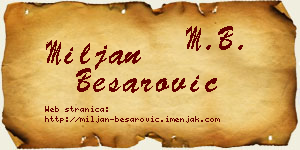 Miljan Besarović vizit kartica